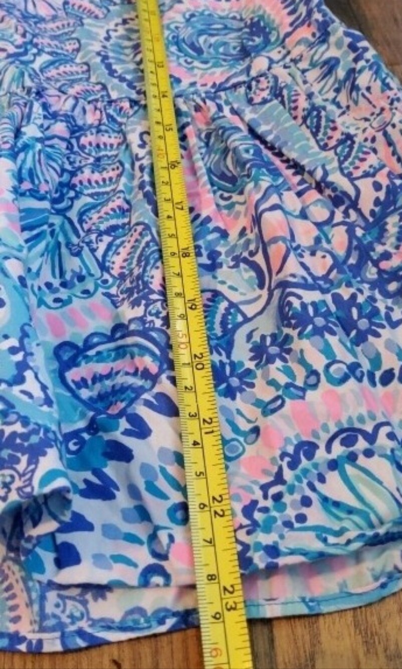 Lilly Pulitzer Blue Pink Paisley Floral Sleeveless Peplum Top Medium - Picture 12 of 13